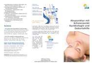 Akupunktur mit Schwerpunkt Gynäkologie und Geburtshilfe
