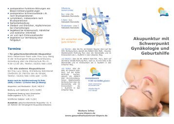 Akupunktur mit Schwerpunkt Gynäkologie und Geburtshilfe