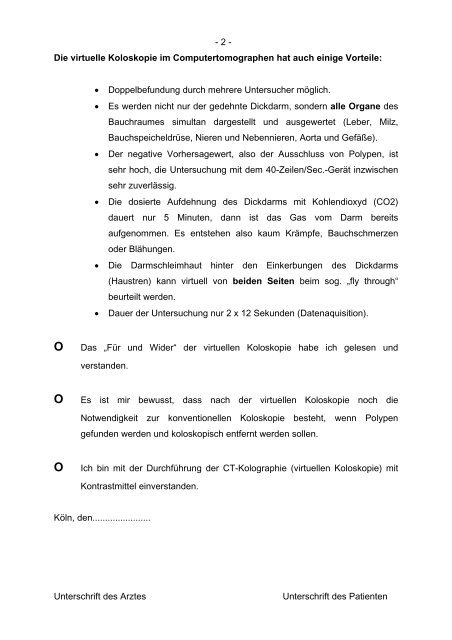 CT-Kolographie - Kardio MR KÃ¶ln/Bonn