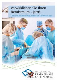 Assistenzarzt/-ärztin für Unfallchirurgie - Krankenhaus Spittal/Drau