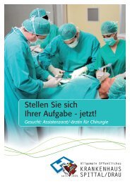 Assistenzarzt/-ärztin für Chirurgie - Krankenhaus Spittal/Drau