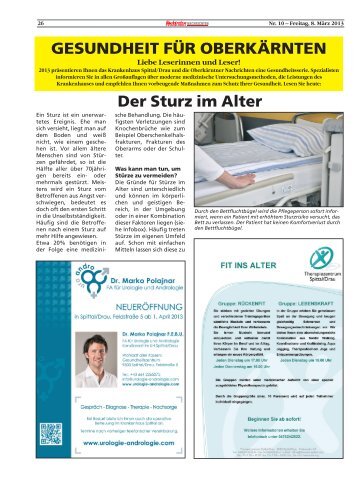 Der Sturz im Alter - Krankenhaus Spittal/Drau