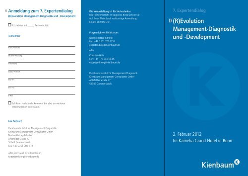 (R)Evolution Management-Diagnostik und -Development - Kienbaum