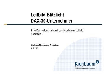 Leitbild-Blitzlicht DAX-30-Unternehmen - Kienbaum