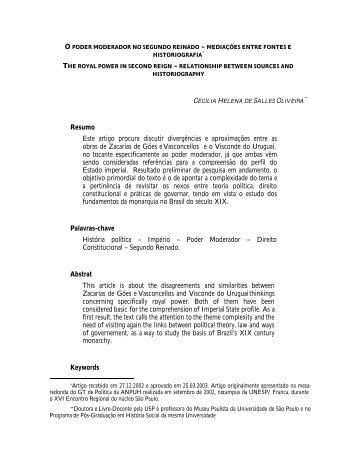 O poder moderador no Segundo Reinado - Tribunal de Justiça do ...