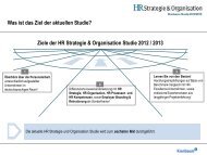 Ziele der HR Strategie & Organisation Studie 2012 / 2013 - Kienbaum