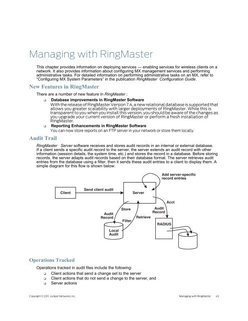 RingMaster Management Guide - Juniper Networks
