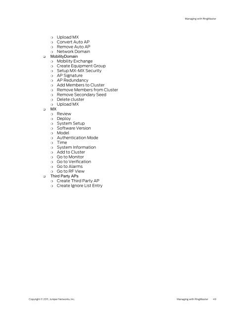 RingMaster Management Guide - Juniper Networks