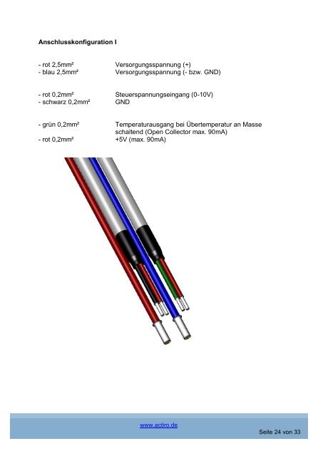 Gebläsebeschreibung Reihe „Low Voltage“ 1-phasig - actiro.de