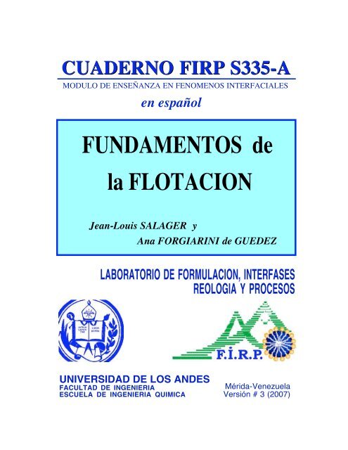 FUNDAMENTOS de la FLOTACION - Laboratorio FIRP - ULA