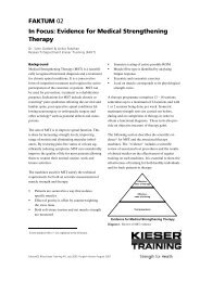 Evidence for Medical Strengthening Therapy - Kieser Training