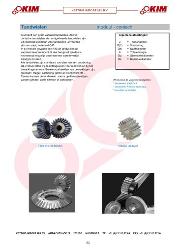 Tandwielen moduul - conisch