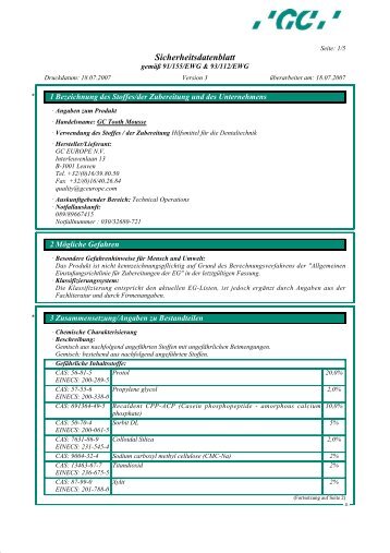 Sicherheitsdatenblatt - KinderDent