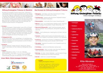 Flyer Abraxas - Stiftung Kindergärten Finkenau