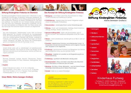 Flyer Kinderhaus Furtweg (pdf) - Stiftung Kindergärten Finkenau