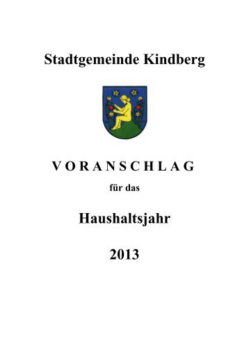 Voranschlag 2013 - Kindberg