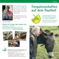 Tierpatenschaften auf dem Paulihof - Kinderschutz eV