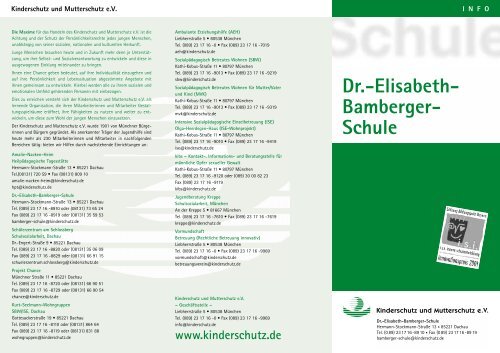 Dr.-Elisabeth-Bamberger-Schule - Kurzinformation - Kinderschutz eV