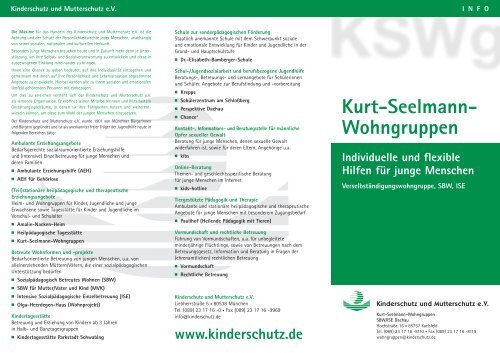 Kurt-Seelmann- Wohngruppen - Kinderschutz eV