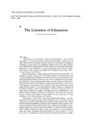 “The Literature of Exhaustion” by John Barth ... - Massey University