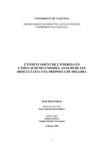 l'ensenyament de l'energia en l'educació secundària ... - CURIE i tic@'t