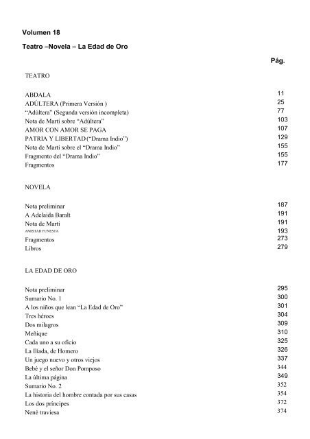 Volumen 18 Teatro Novela La Edad De Oro