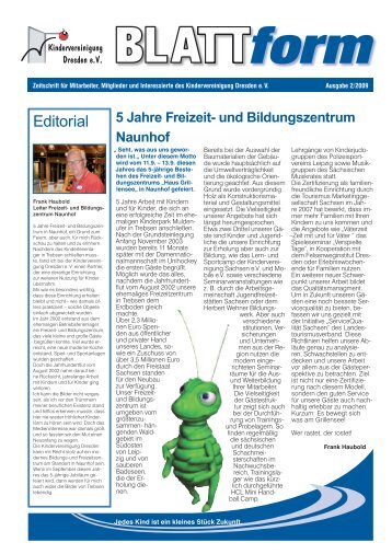 Editorial - Kindervereinigung Dresden e.V.