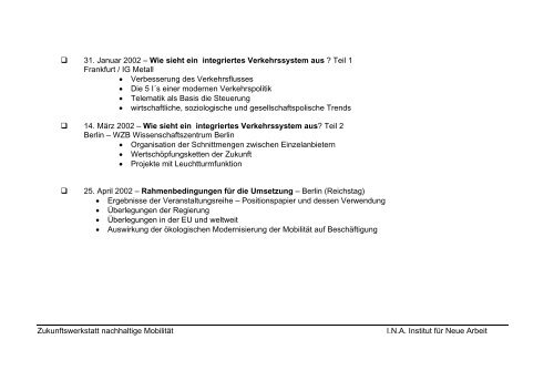 Konzept Zukunftswerkstatt Nachhaltige Mobilität - INA Institut für ...