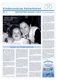 Kinderzentrum Pelzerhaken NEWSLETTER AUGUST 2003 Nr. 1 ...