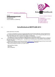 Schulfilmfestival BRITFILMS 2013 - Kino im Waldhorn