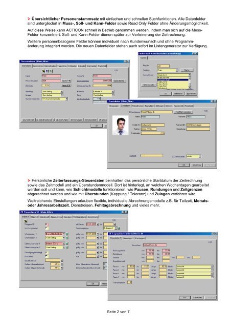 ACTICON access & time control Software: Personalzeiterfassung