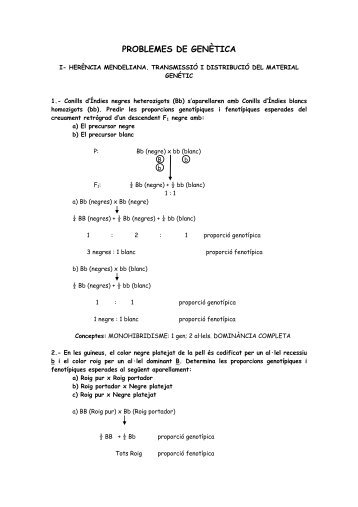 PROBLEMES DE GENÈTICA