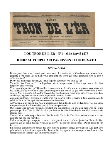 LOU TRON DE L'ER - Université de Provence