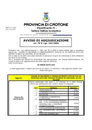 avviso gara esperita PALAZZO MILONE - Provincia di Crotone