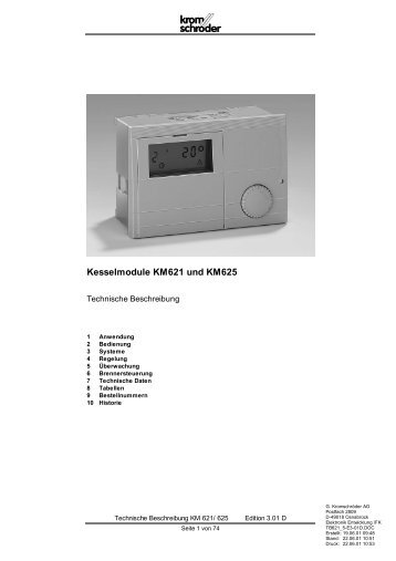 Kesselmodule KM621 und KM625 - ABIC Brennertechnik Gmbh