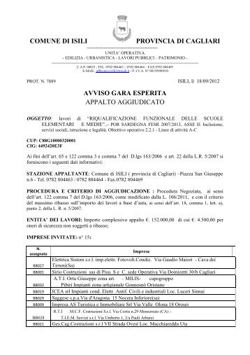 Avviso di gara aggiudicata [file.pdf] - Regione Autonoma della ...