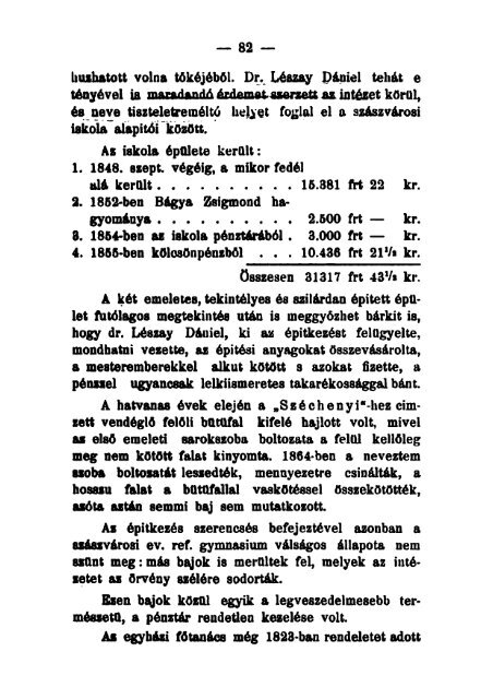 Dósa Dénes - A szászvárosi ev. református Kún-kollégium története