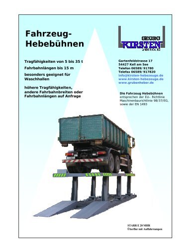 Fahrzeug- Hebebühnen - Kirsten-hebezeuge.de