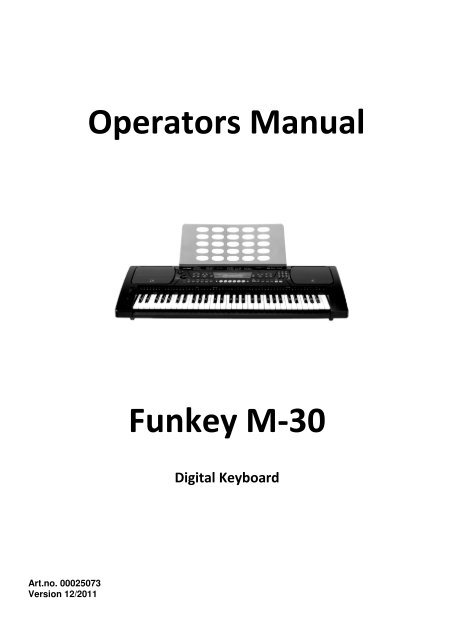 Operators Manual Funkey M-30