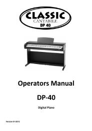 Operators Manual DP-40 Digital Piano