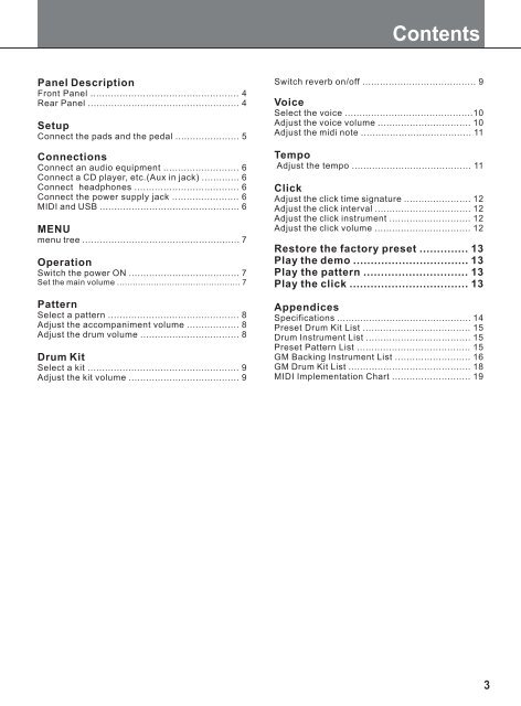 DD-402 E-Drum Set Users manual