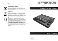 Pronomic PMX-1804FX Users manual - Musikhaus Kirstein