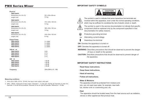 Pronomic PMX-1804FX Users manual - Musikhaus Kirstein