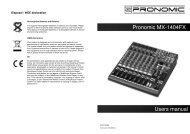 Pronomic MX-1404FX Users manual - Musikhaus Kirstein