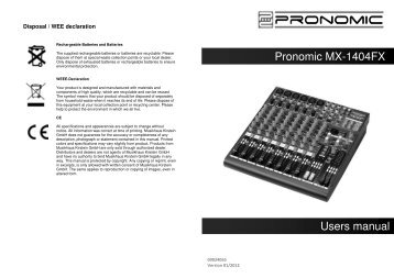 Pronomic MX-1404FX Users manual - Musikhaus Kirstein