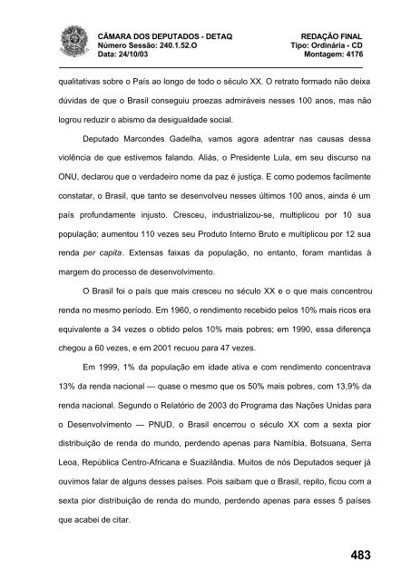 24/10/03 TURNO: Matutino TIPO DA SESSÃO: Ordinária