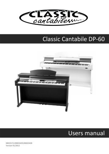 Classic Cantabile DP-60 Users manual