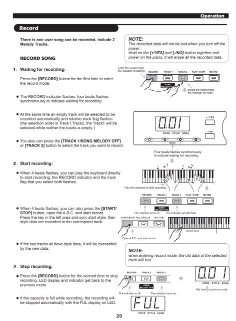 Classic Cantabile DP-60 Users manual