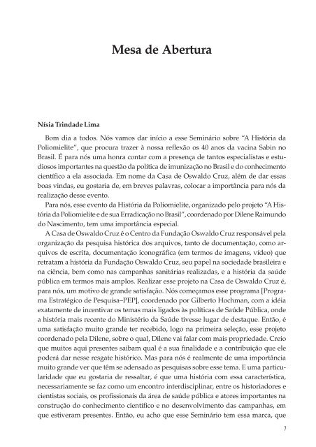 40 anos de Vacina Sabin no Brasil - História da Poliomielite - Fiocruz