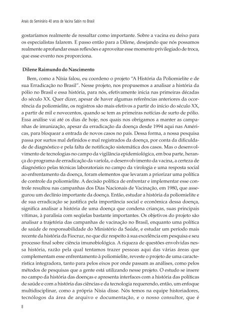 40 anos de Vacina Sabin no Brasil - História da Poliomielite - Fiocruz